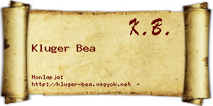 Kluger Bea névjegykártya